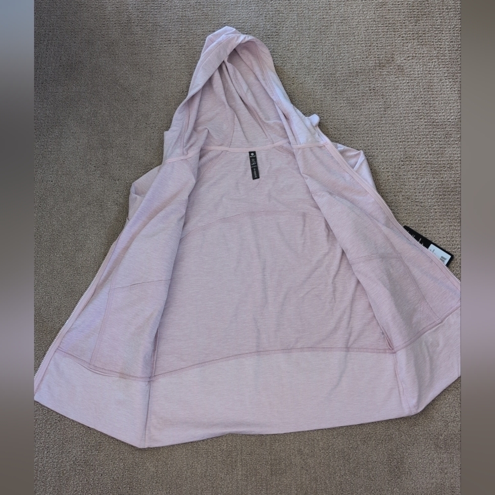 90 Degrees By Reflex Petal Pink Drawstring Hooded Thumbhole Athletic Jacket - Picture 9 of 10